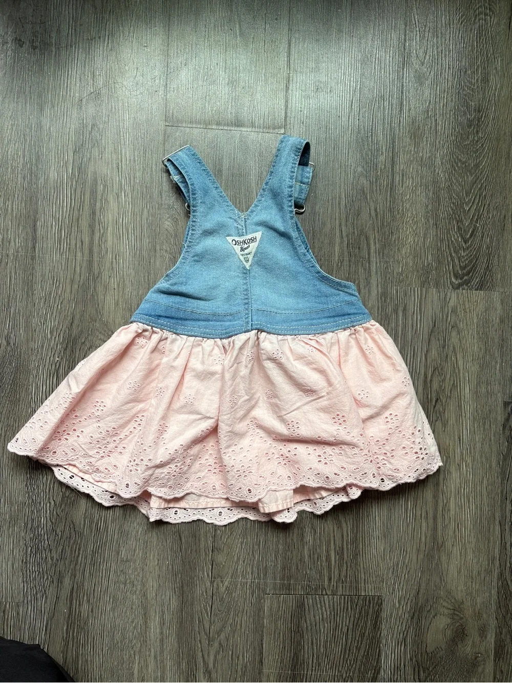 OshKosh B’gosh Denim Overalls with Pink Skirt | Toddler